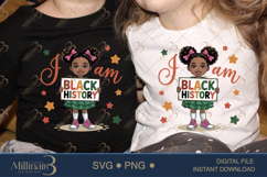 Am Black History Girl PNG for Kids, Black History Month Shir Product Image 2