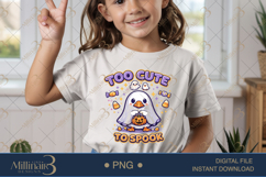 Too Cute to Spook PNG, Cute Halloween Goose PNG, Ghost Goose Product Image 2