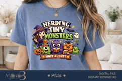 Herding Tiny Monsters Since August PNG, Funny Halloween Teac Product Image 2
