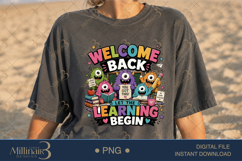 Welcome Back Let the Learning Begin PNG, Funny Teacher Monsters Product Image 2