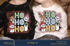 Ho Ho Ho Christmas Animals Clipart PNG | Cute Reindeer Snowm Product Image 2