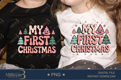 My First Christmas PNG | Funny Baby Holiday Design with Emoj Product Image 2