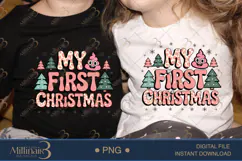 My First Christmas PNG | Funny Baby Holiday Design with Emoj Product Image 2