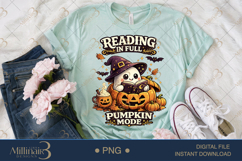 Reading in Full Pumpkin Mode PNG, Cute Halloween Book Lover Product Image 2