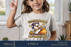 Little Goose Big Treat Bag PNG, Cute Halloween Goose Digital Product Image 2