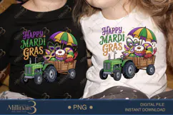 Happy Mardi Gras PNG, Mardi Gras Tractor Shirt Design with M Product Image 2