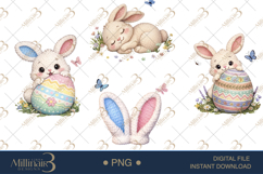 Cute Easter Bunny Clipart PNG, Watercolor Bunny Clipa Product Image 1