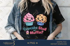 Cupcake or Stud Muffin? Gender Reveal PNG |Gender Reveal Par Product Image 2