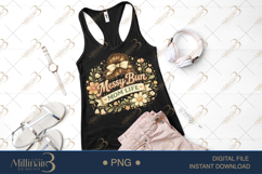 Messy Bun Mom Life PNG, Cute Mom Hair Design, Retro Floral M Product Image 2