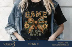 Game Day Football Coquette Bow PNG | Coquette Bow Sports Png Product Image 2