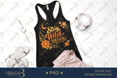 Stay Wild Mom PNG, Retro Fall Mama Design, Boho Floral Mom Q Product Image 2