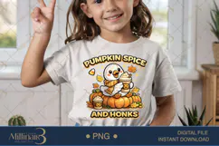 Pumpkin Spice and Honks PNG, Cute Fall Goose PNG, Autumn Dig Product Image 2