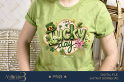 Lucky Day St Patricks Day PNG, Shamrock Clover Clipart Product Image 2