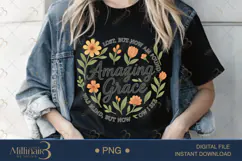 Amazing Grace Floral Christian PNG |Christian Floral Hymn De Product Image 2