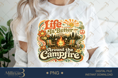 Life Is Better Around the Campfire PNG, Retro Camping Sublim Product Image 2