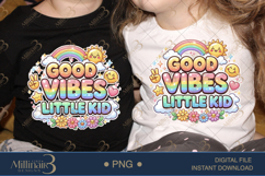 Good Vibes Little Kid PNG, Rainbow Sunshine Cute Clipart Product Image 2