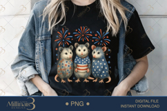 Patriotic USA Opossum PNG Funny 4th of July Clipart Product Image 2