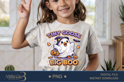 Tiny Goose Big Boo PNG, Cute Halloween Goose PNG, Ghost Goos Product Image 2