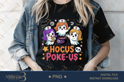 Hocus Poke Us Nurse PNG |Funny Witchy Halloween Sublimation Product Image 2