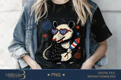 Retro Fourth of July Opossum Retro Fourth Of July Opossum, Product Image 2