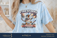 Fireworks Freedom and Honks PNG, Funny Patriotic Goose Subli Product Image 2