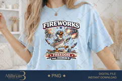 Fireworks Freedom and Honks PNG, Funny Patriotic Goose Subli Product Image 2