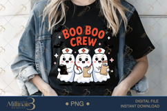 Boo Boo Crew Funny Spooky Nurse PNG |Halloween Nurse PNG Product Image 2