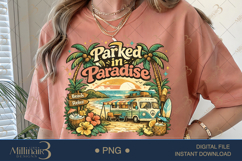 Parked in Paradise PNG, Tropical RV Camping Sublimation Desi Product Image 1
