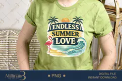 Endless Summer Love PNG Vintage Beach Quote Design, Tropical Product Image 2