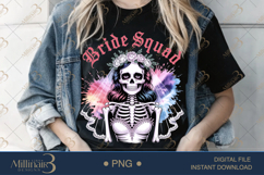 Bride Squad Skeleton Halloween PNG | Spooky Bridal Party Gra Product Image 2