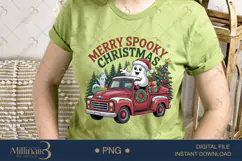 Spooky Christmas Santa Ghost PNG | Vintage Truck Holiday Cli Product Image 2