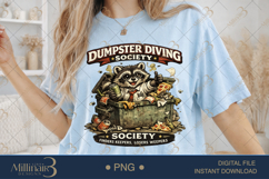 Dumpster Diving Society PNG, Funny Raccoon Sublimation Desig Product Image 2