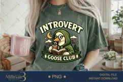 Introvert Goose Club PNG, Funny Book Lover Goose Sublimation Product Image 2