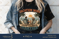 Vacation Mode Together PNG Beach Couple Design, Summer Sunse Product Image 2