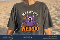 My Favorite Weirdo PNG, Funny Halloween Quote Design, Cute S Product Image 2
