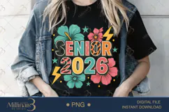 Retro Senior 2026 PNG|Boho Senior Flower 2026 PNG Product Image 2