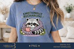 Emotionally Recharging Raccoon PNG, Cozy Introvert Raccoon S Product Image 2