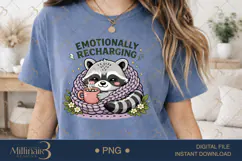 Emotionally Recharging Raccoon PNG, Cozy Introvert Raccoon S Product Image 2