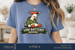 Low Battery Goose PNG, Funny Tired Goose Meme Sublimation De Product Image 2