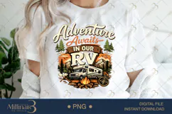 Adventure Awaits in Our RV PNG, Camping Sublimation Design, Product Image 2