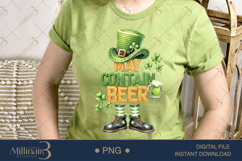 May Contain Beer PNG, Funny St Patricks Day Shirt Design Wit Product Image 2