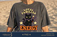 Loyal Familiar Energy PNG, Witchy Cat Halloween Design, Blac Product Image 2
