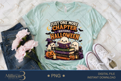Bookworms Love Halloween PNG, Cute Ghost Reading Design Product Image 2