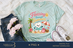 Flossing Through Summer PNG, Cute Dental Assistant Summer Su Product Image 2