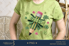 Lucky Charm Teacher Pencil PNG, St Patricks Day Teacher Clip Product Image 2