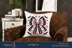 Bow Coquette Stay Spooky Skeleton | Halloween Cat Reading Product Image 2