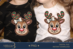 Funny Christmas Reindeer Head PNG for Kids | Cute Holiday Cl Product Image 2