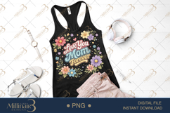 Love You Mom Forever PNG, Watercolor Floral Mother Quote, Product Image 2