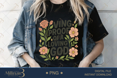 Boho Living Proof of a Loving God PNG |Christian Floral PNG Product Image 2