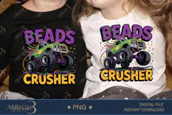 Beads Crusher PNG, Mardi Gras Monster Truck Shirt Design Pur Product Image 2